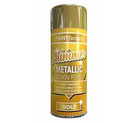 Classic Signature - 12 x Metallic Shimmering Gold Spray Paint 200ml - Multi-Purpose Use, Spray for Metal and Wooden Furniture, Ornaments, Decorative Items and Much More for Interior & Exterior