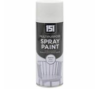 Classic Signature - 151 Multi Purpose Spray Paint 400ml for Metal, Wood, Plastic, Walls - Aerosol Spray with Perfect Finish (Pack 12, White Matt)