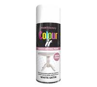 Classic Signature 2 x All Purpose White Satin Aerosol Spray Paint 400ml / 1x pair of Disposable Gloves Quick Drying Spray,Fast Dry and Excellent Coverage for Metal, Wood, Plastic and More