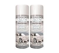 Classic Signature - 2 x Auto Extreme White Gloss Spray Paint 400ml Professional Quality, Perfect Finish for Cars, Bikes,Vans, Metal, Wood
