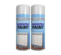 Classic Signature - 2 x Brilliant White Radiator Spray Paint 300ml Spray for Interior & Exterior Tough, Protect Against Rust Durable Finish