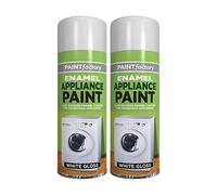Classic Signature - 2 x Enamel White Appliance Spray Paint 300ml Tough Stuff Hard Wearing Smooth Aerosol for Metal Wood and Plastic