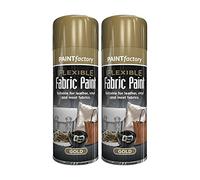 Classic Signature - 2 x Flexible Fabric Gold 200ml Spray Paint Leather Vinyl Textile Clothes Fast Drying