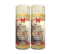 Classic Signature - 2 x Glitter Christmas Gold Spray Paint 200ml Decorative, Creative, Dazzling Effect to Your Hobby Art and Craft Use