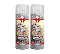 Classic Signature - 2 x Glitter Christmas Silver Spray Paint 200ml Decorative, Creative, Dazzling Effect to Your Hobby Art and Craft Use