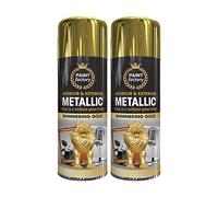 Classic Signature - 2 x Metallic Shimmering Gold Spray Paint 400ml Multi-Purpose Use, Spray for Metal and Wooden Furniture, Ornaments, Decorative Items and Much More for Interior & Exterior
