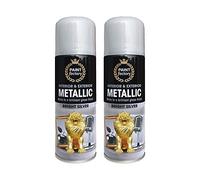 Classic Signature - 2 x Metallic Silver Spray Paint 200ml - Multi-Purpose Use, Spray for Metal and Wooden Furniture, Ornaments, Decorative Items and Much More for Interior & Exterior