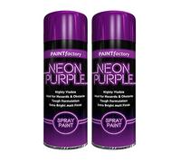 Classic Signature - 2 x Neon Purple 200ML, Spray Paint Aerosol Fluorescent Bright Graffiti (Banksey) Matt Finish