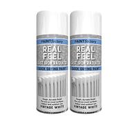 Classic Signature - 2 x Real Feel Vintage White Radiator Spray 400ML Spray for Interior & Exterior Tough, Protect Against Rust Durable Finish