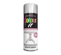 Classic Signature - 3 x All Purpose White Satin Aerosol Spray Paint 250ml Quick Drying Spray,Fast Dry and Excellent Coverage for Wood, Metal, Plastic and more