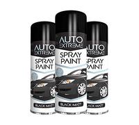 Classic Signature - 3 x Auto Extreme Black Matt Spray Paint 250ml Professional Quality, Perfect Finish for Cars, Bikes,Vans, Metal, Wood