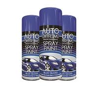 Classic Signature - 3 x Auto Extreme Blue Gloss Spray Paint 400ml Professional Quality, Perfect Finish for Cars, Bikes,Vans, Metal, Wood