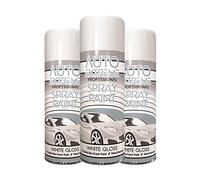 Classic Signature - 3 x Auto Extreme White Gloss Spray Paint 400ml Professional Quality, Perfect Finish for Cars, Bikes,Vans, Metal, Wood