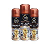 Classic Signature - 3 x Metallic Deep Copper Spray Paint 200ml - Multi-Purpose Use, Spray for Metal and Wooden Furniture, Ornaments, Decorative Items and Much More for Interior & Exterior