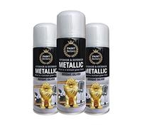 Classic Signature - 3 x Metallic Silver Spray Paint 200ml - Multi-Purpose Use, Spray for Metal and Wooden Furniture, Ornaments, Decorative Items and Much More for Interior & Exterior