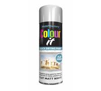 Classic Signature - 4 x All Purpose Flat Matt White Aerosol Spray Paint 250ml Quick Drying Spray,Fast Dry and Excellent Coverage for Wood, Metal, Plastic and more