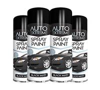 Classic Signature - 4 x Auto Extreme Black Matt Spray Paint 250ml Professional Quality, Perfect Finish for Cars, Bikes,Vans, Metal, Wood