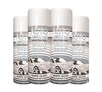 Classic Signature - 4 x Auto Extreme White Gloss Spray Paint 400ml Professional Quality, Perfect Finish for Cars, Bikes,Vans, Metal, Wood