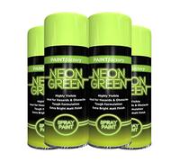 Classic Signature - 4 x Green Neon Spray Paint 400ml Fluorescent Bright Aerosol Extra Bright Graffiti (Banksey) Paint Assorted Colour