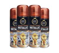 Classic Signature - 4 x Metallic Deep Copper Spray Paint 200ml - Multi-Purpose Use, Spray for Metal and Wooden Furniture, Ornaments, Decorative Items and Much More for Interior & Exterior