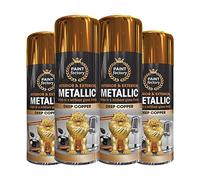 Classic Signature - 4 x Metallic Deep Copper Spray Paint 400ml Multi-Purpose Use, Spray for Metal and Wooden Furniture, Ornaments, Decorative Items and Much More for Interior & Exterior
