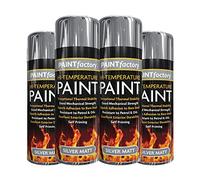 Classic Signature - 4 x Silver High Temperature Spray Paint 300ml Stove Up To 600°C, Engine Exhaust Adhesion, Heat Resistant Wood Burners, BBQ Grill