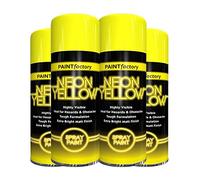Classic Signature - 4 x Yellow Neon Spray Paint 400ml Fluorescent Bright Aerosol Extra Bright Graffiti (Banksey) Paint Assorted Colour