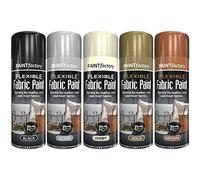 Classic Signature - 5 Can Mix Color Fabric spray paint 200ml Multipurpose AerosoL, Black Gold Brown Ivory Silver Quick and Fast Drying and Excellent Coverage for Metal, Wood, Plastic - D7