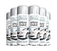 Classic Signature 6 x Auto Extreme White Gloss Spray Paint 250ml Professional Quality, Perfect Finish for Cars, Bikes,Vans, Metal, Wood