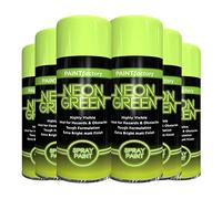 Classic Signature - 6 x Neon Green 200ML, Spray Paint Aerosol Fluorescent Bright Graffiti (Banksey) Matt Finish
