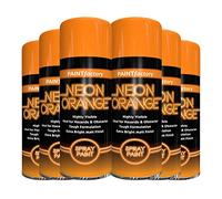 Classic Signature - 6 x Neon Orange 200ML, Spray Paint Aerosol Fluorescent Bright Graffiti (Banksey) Matt Finish