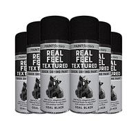 Classic Signature - 6 x Real Feel Textured Black Spray Paint 400ml Quick Drying, Decorative Effect Aerosol Can for Wood Metal