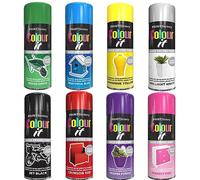 Classic Signature - 8 Can Mix Color Gloss Finish All Purpose spray paint 250ml Multipurpose AerosoL, Quick and Fast Drying and Excellent Coverage for Metal, Wood, Plastic and More - D1