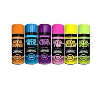 Classic Signature - Neon Spray Paint 200ml Aerosol Spray Paint Fluorescent Bright Graffiti (Banksey) Matt Finish (Orange, Blue, Purple, Pink, Yellow,Green)