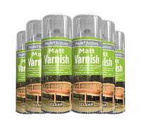 Classic Signature - Varnish All Purpose Aerosol 250ml - Professional Finish Spray, Wood Colour Paint, Long Lasting Protection (6 x Pack, Matt Varnish)