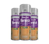 Classic Signature - Varnish All Purpose Aerosol 250ml - Professional Finish Spray, Wood Colour Paint, Long Lasting Protection (3 x Pack, Yacht Varnish)