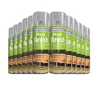 Classic Signature - Varnish All Purpose Aerosol 250ml - Professional Finish Spray, Wood Colour Paint, Long Lasting Protection (Pack 12, Matt Varnish)
