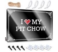 Classic Signs Rustic Wall Poster, Space Room Decor Funny Quote Design For Mountain Garage | Soft Bath Anti-rust Metal I Love My Pit Chow(30X40CM)