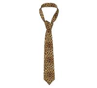 Classic Silk Tie Leopard Print Rugged Mens Tie Extra Long Business Tie, Black, One size