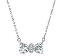 Classic Silver Bow Necklace with Twelve Constellations - Birthstone Jewelry for Women