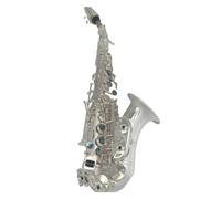 Classic Silver Plate B Flat Professional Curved Saxophone Saxophone Instrument Brass Gold Plated Saxo Saxophone (Color : 01)