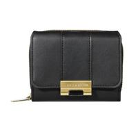Classic Simple Card Holder Short Card Storage Bag PU Leather Coin Purse Fold Wallet for Women Gift(Black)