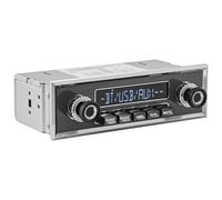 Classic Single Din Car Stereo - Retro Vintage Style Truck Radio Bluetooth LCD Display AM FM Receiver USB Aux in Preamp Subwoofer Output
