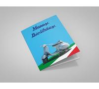 Classic Sixties Vespa Scooter Happy Birthday Greeting Card 125mm x 178mm Including Envelope PT650