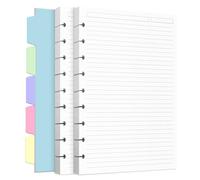 Classic size Discbound Refill Paper, Disc Paper Refill for Note-Taking System Discbound Planner Inserts, 120 Sheets/240 Pages, 5 Sheets Dividers,White Paper Refill 7.1" x 10.1 "