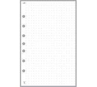 Classic Size Dot Grid Paper Refill, 0.25” Spacing, Sized and Punched with 7 Holes for 7-Ring Notebooks Such as Franklin, etc. (5.5" x 8.5")