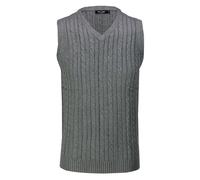Classic Sleeveless V-Neck Knitted Jumper Versatile Styling XPOSED Grey L