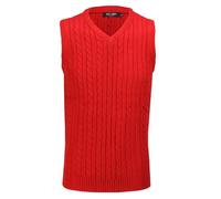 Classic Sleeveless V-Neck Knitted Jumper Versatile Styling XPOSED Red M