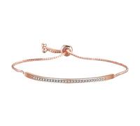 Classic Slider Gold Elegant Jewelry Tennis Bracelet Shinny Plated Bracelet For Women Zirconia Diamond Bracelets Clip on Star Earrings (Rose Gold, One Size)