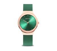 Classic Slim Design Green Milanaise Watch- female- BERING- Watches- Yellow- ONE SIZE- Accessories ONE SIZE